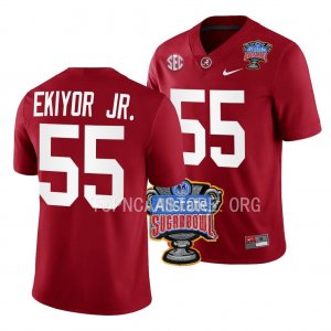 Men's Alabama Crimson Tide #55 Emil Ekiyor Jr. 2022 Sugar Bowl Crimson NCAA College Football Jersey 2403GTMN3